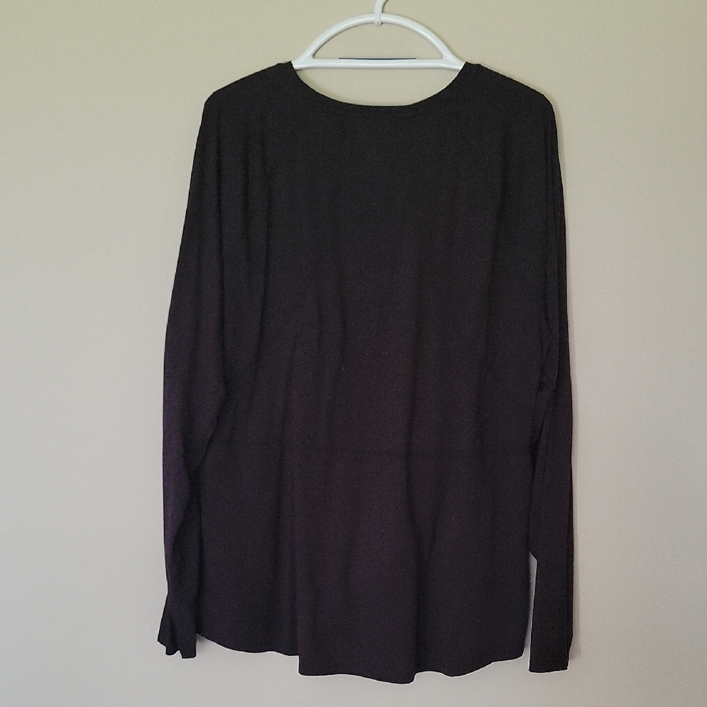 Moa Moa Black and Gray Boxy Long Sleeve Blouse - Picture 7 of 8